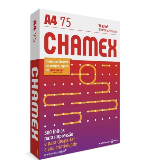 Papel Sulfite A4, 75G - Chamex - Pacote com 500 Folhas